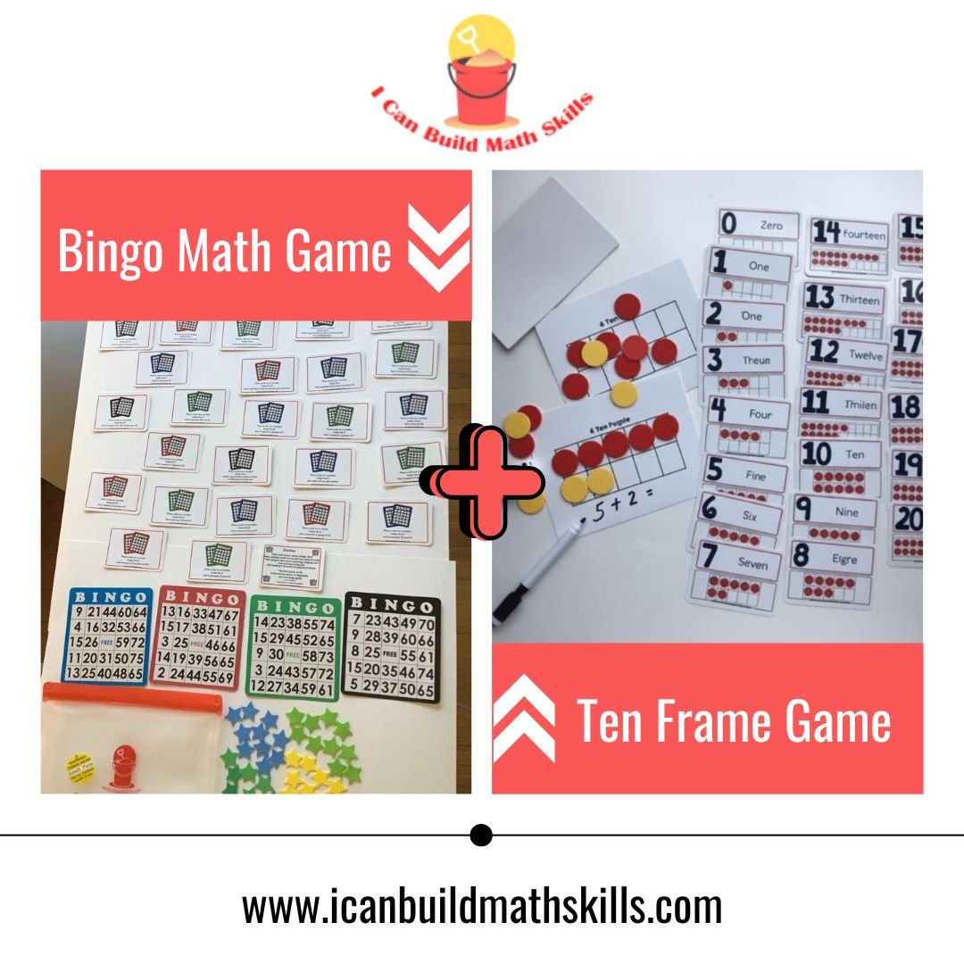 Bingo Math Game & Ten Frame Game - I Can Build Math Skills