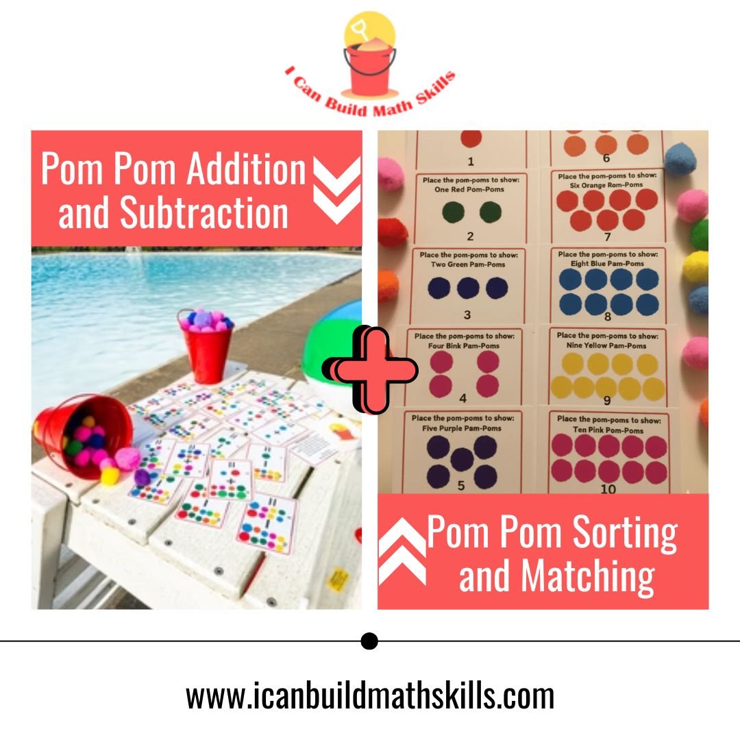 Pom Pom Addition & Subtraction + Sorting & Matching Bundle - I Can Build Math Skills