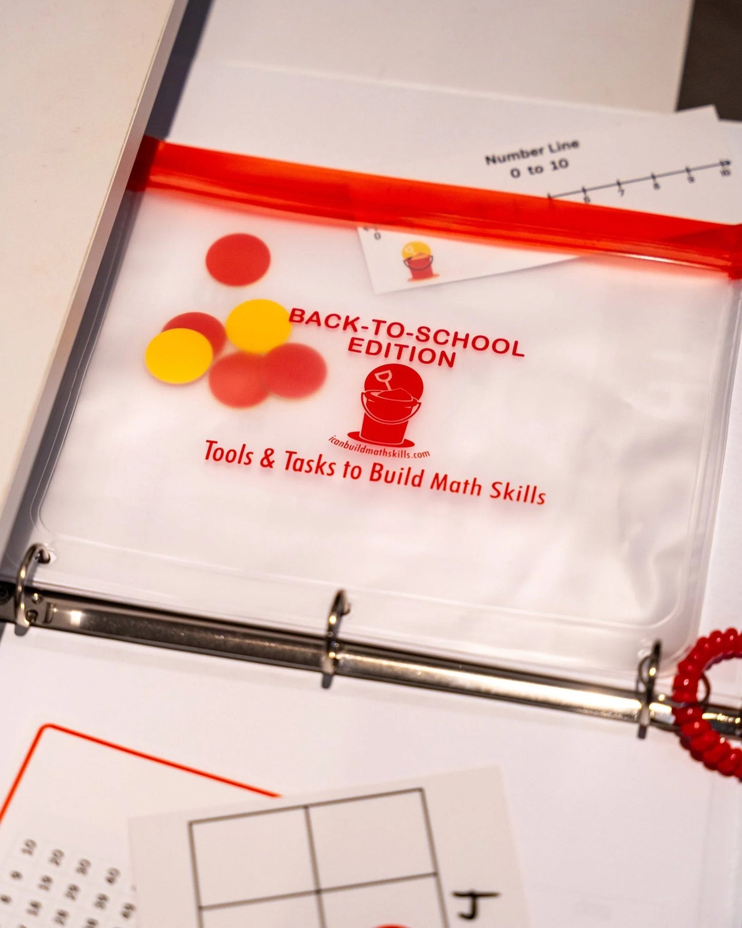 Math Starter Pencil Case + Wooden Building Blocks Bundle - I Can Build Math Skills